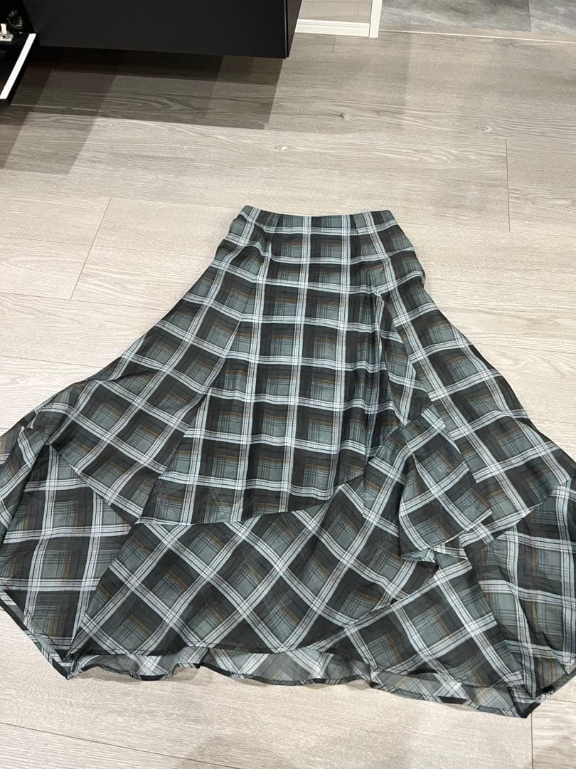 アプワイザーリシェ　イレヘム エアリー チェック スカート グリーン