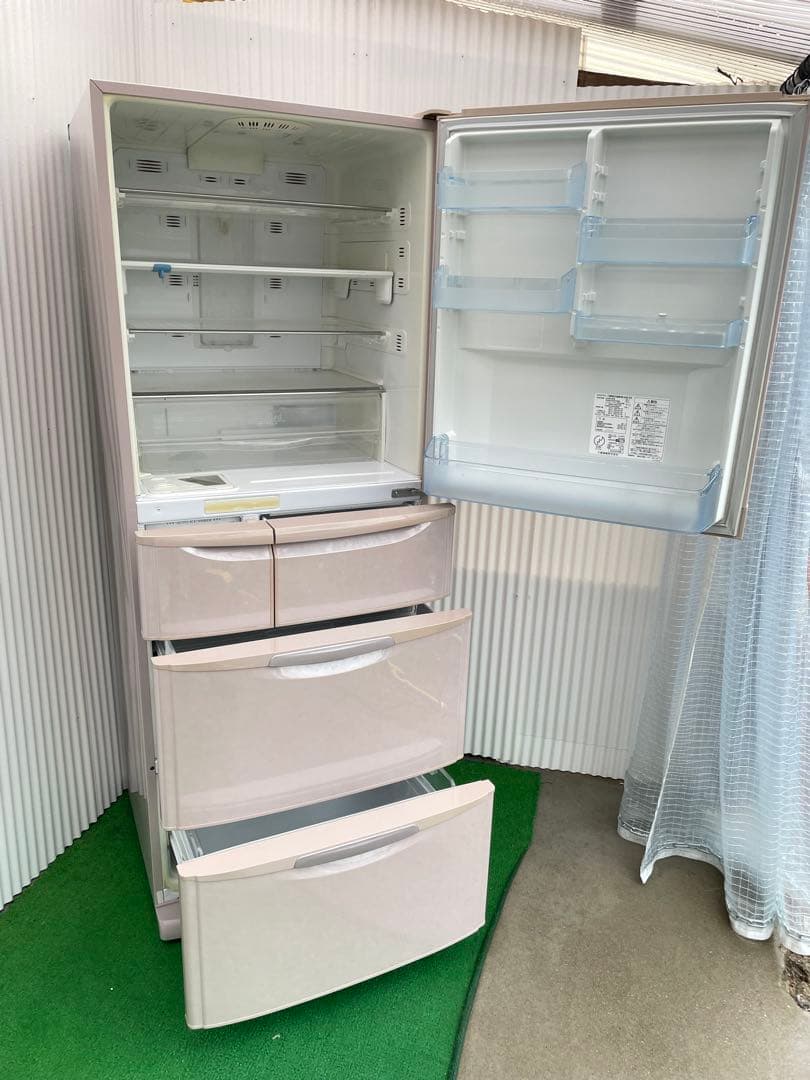 905 三菱 おしゃれレトロ5ドア冷蔵庫 455L 右開き シャンパンロゼ 国産