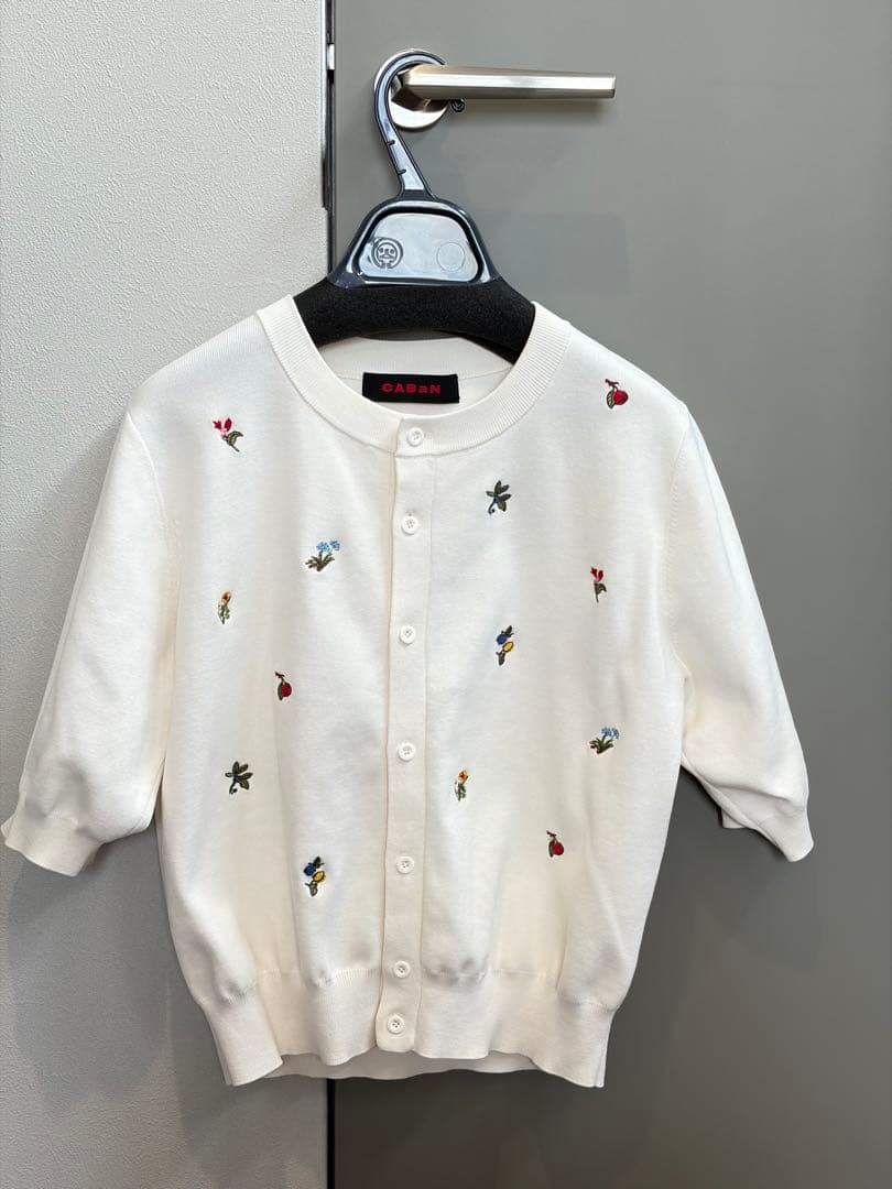 【美品】CABaN GREEN SHOWERハーフスリーブカーディガン