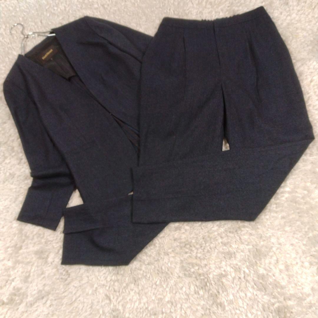 ポールスチュアート　ノーカラージャケット　パンツスカート　スーツセットアップ6M