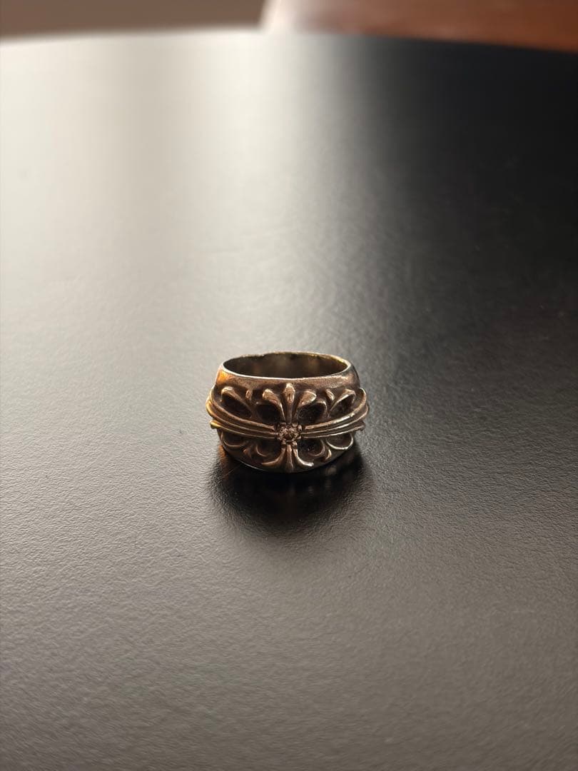 ChromeHeartsクロムハーツ フローラルクロスリングw/1ダイヤ18号