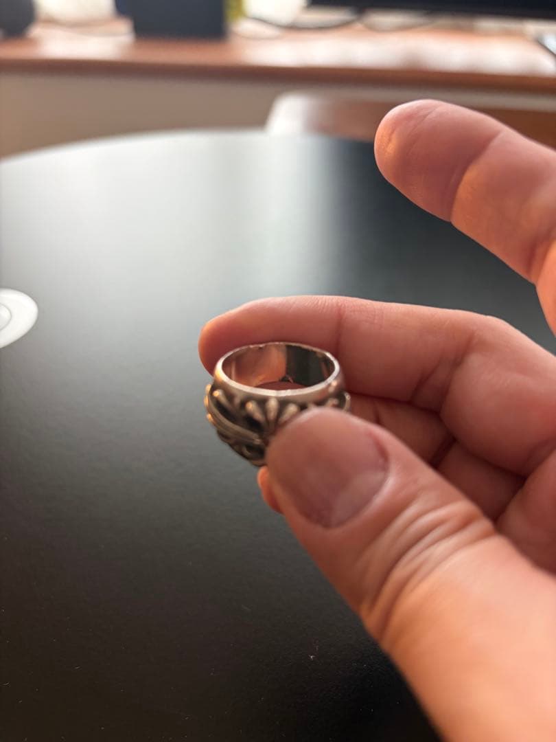 ChromeHeartsクロムハーツ フローラルクロスリングw/1ダイヤ18号