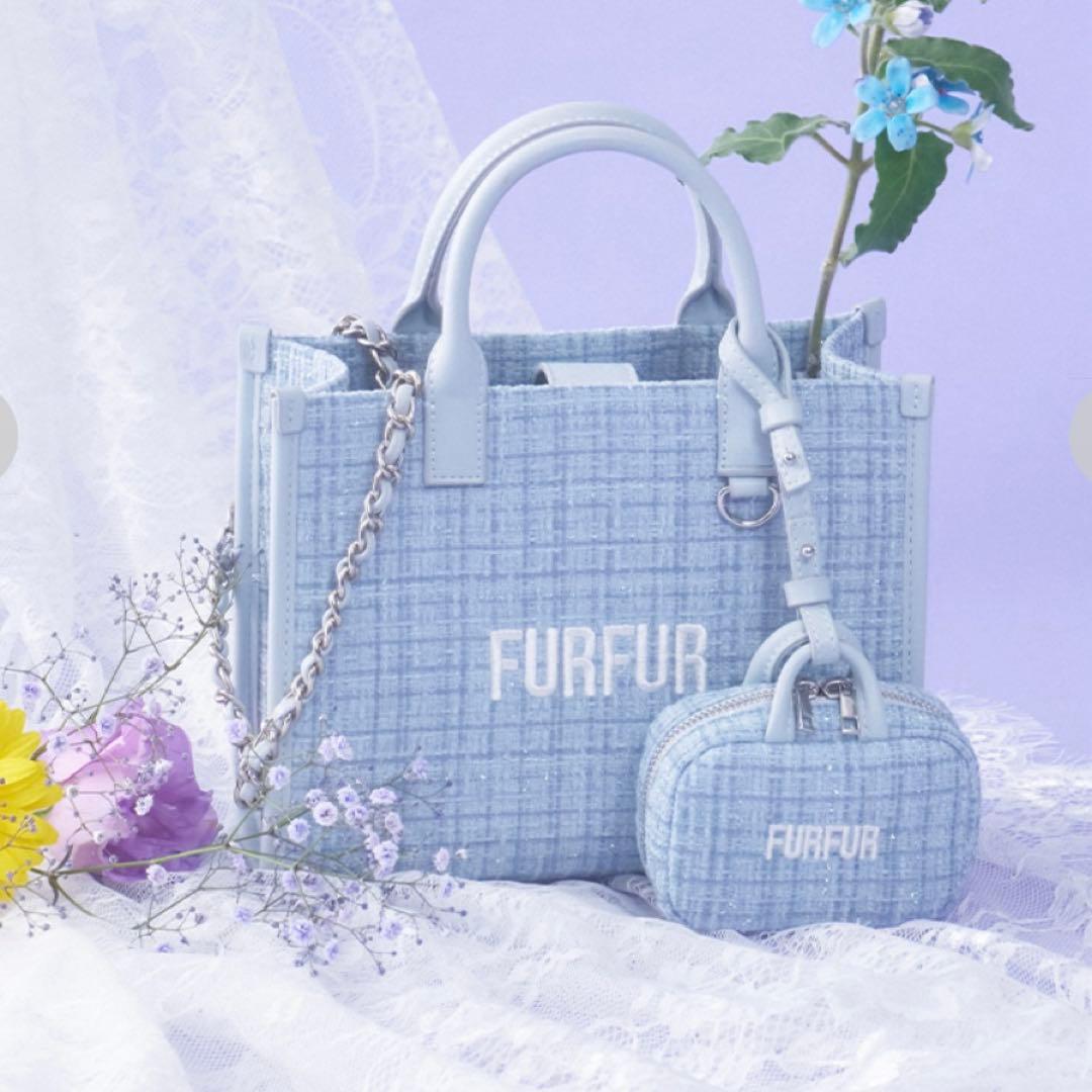 FURFUR ツイードロゴトートバッグ