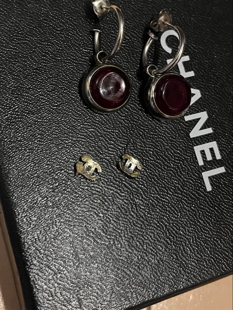 訳あり　CHANEL ピアス　ココマーク　スイング　シルバー