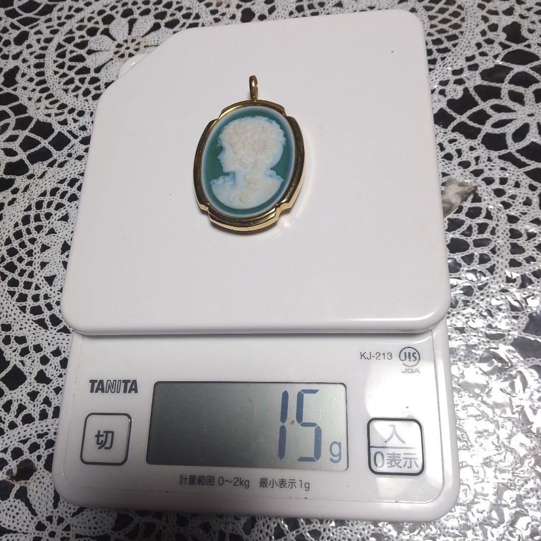専用K18　オニキスカメオ　ブローチ＆ペンダントトップ兼用鑑付