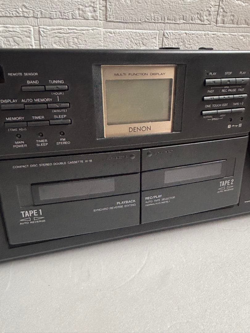 美品 DENON ダブルカセットデッキ コンパクトディスク・型名 H−18