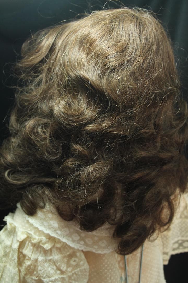 ◎大きな子に 内径 約38.5cm　人毛　ビンテージ ウィッグ　ビスクドールに