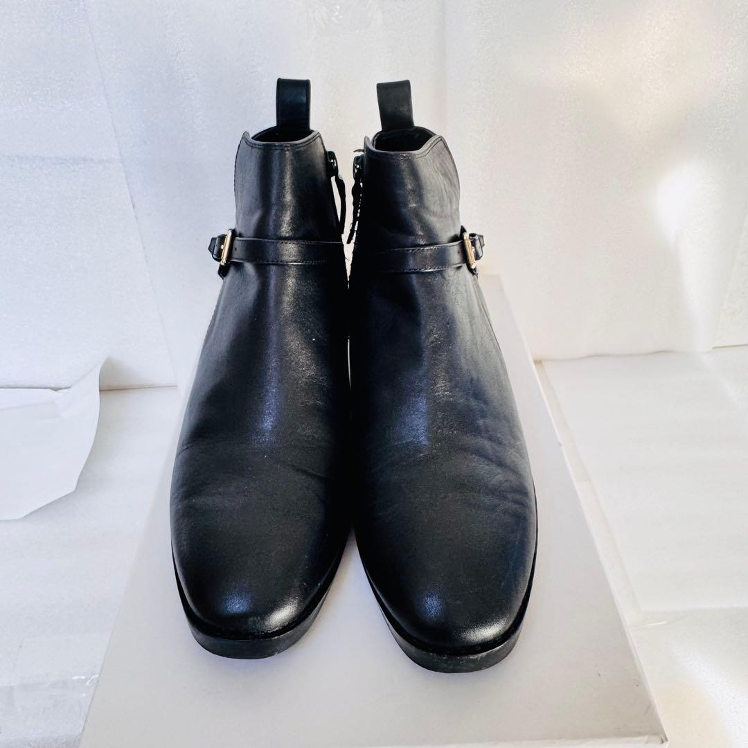 【極美品】COLE HAAN レザー ショートブーツ 23cm 黒 箱付　秋冬
