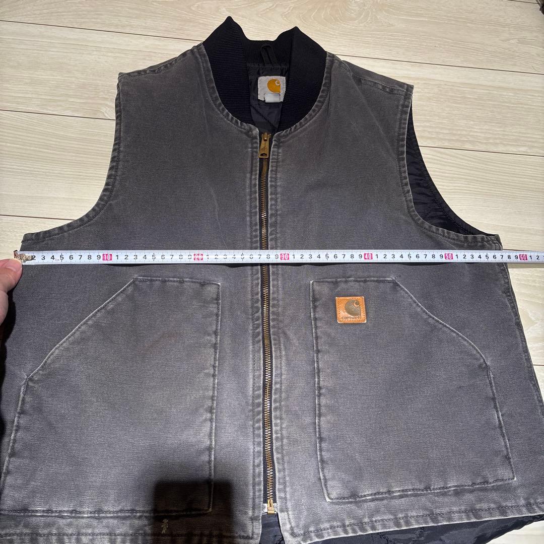 【希少グレー・Lサイズ】カーハート ダックベスト V02 029 メキシコ製