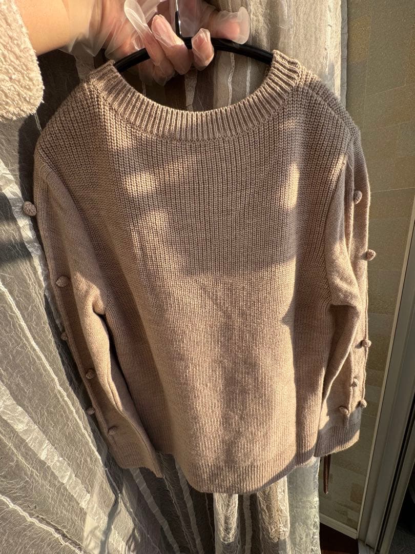 René リボンニット　ベージュ　2023AW サイズ36 ウール100%