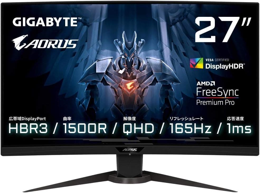 AORUS GIGABYTE CV27Q ゲーミングモニター