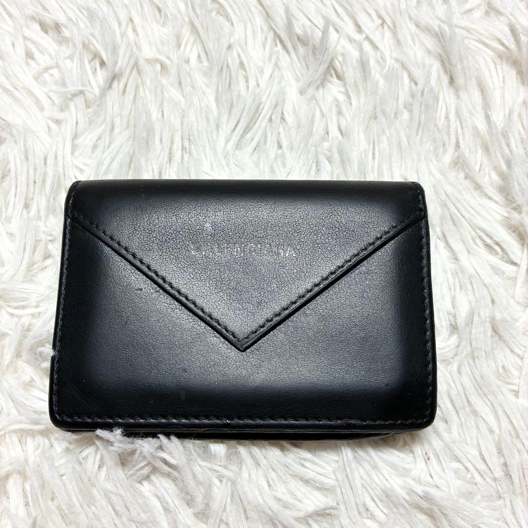 【バレンシアガ 】499201 ペーパー レザー 名刺入れ カードケース 黒