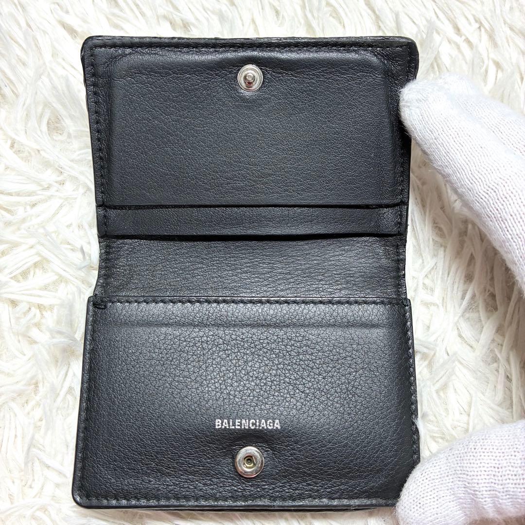 【バレンシアガ 】499201 ペーパー レザー 名刺入れ カードケース 黒