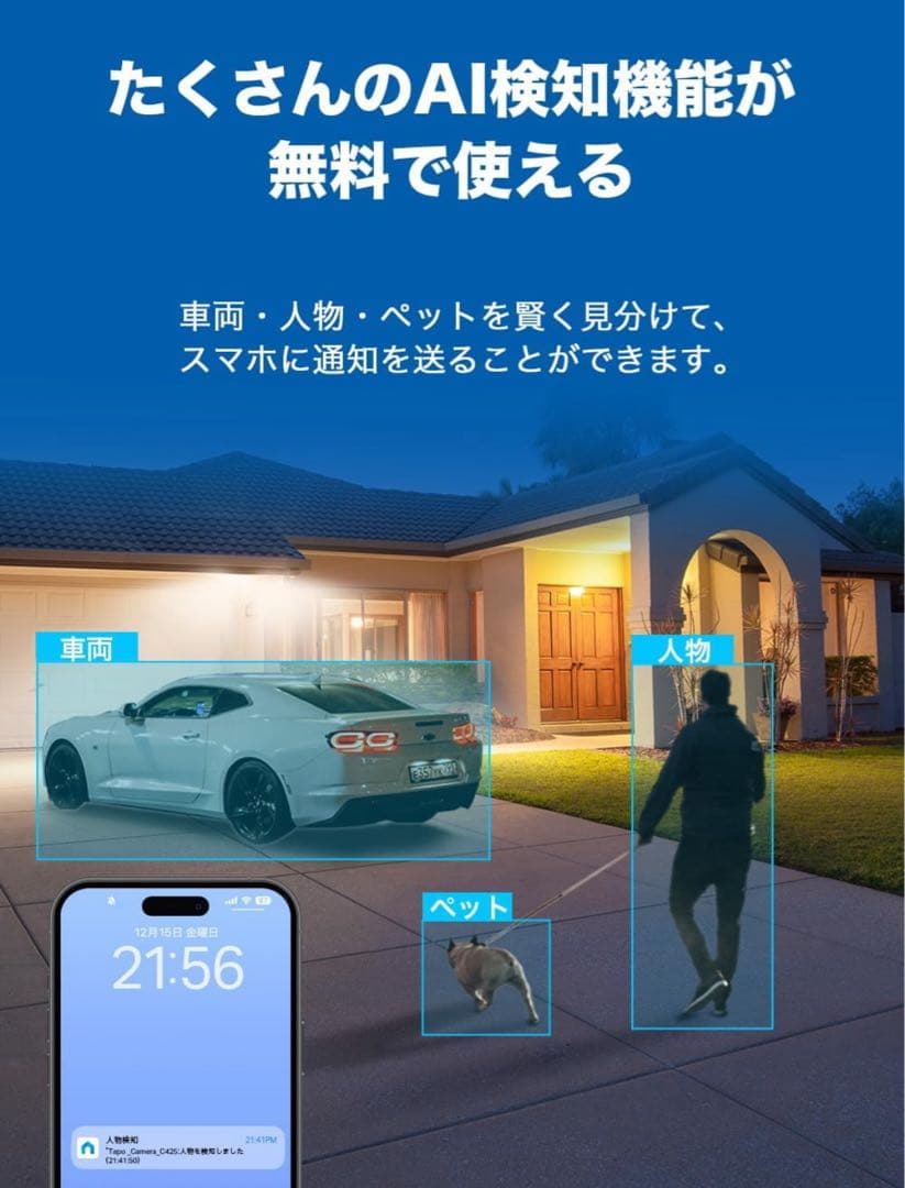 Tapo C425 本体+ソーラーパネル　マグネット式　屋外　室内　防犯カメラ