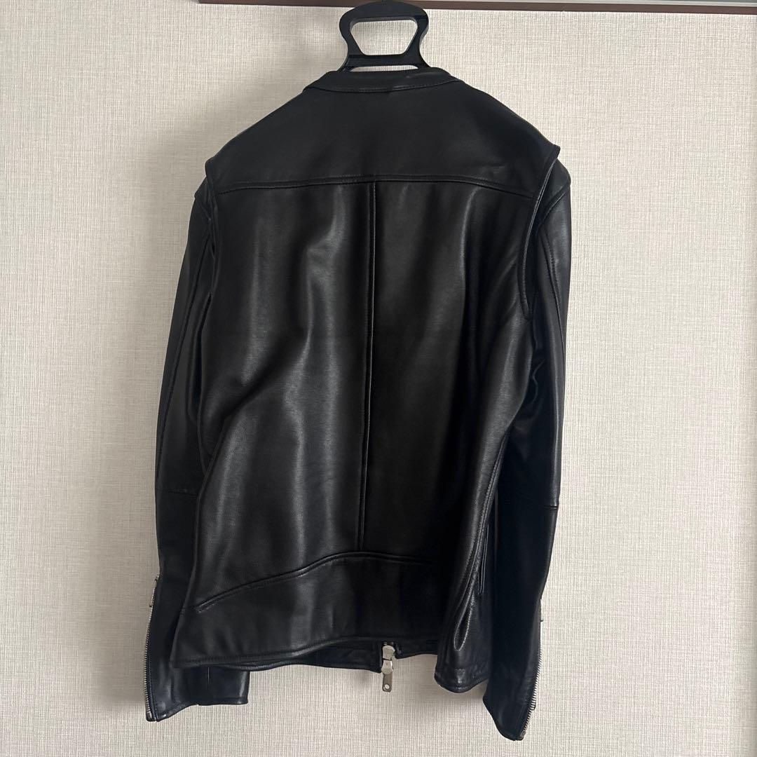 よしUNITED TOKYO ブラックレザーシングルライダースジャケット