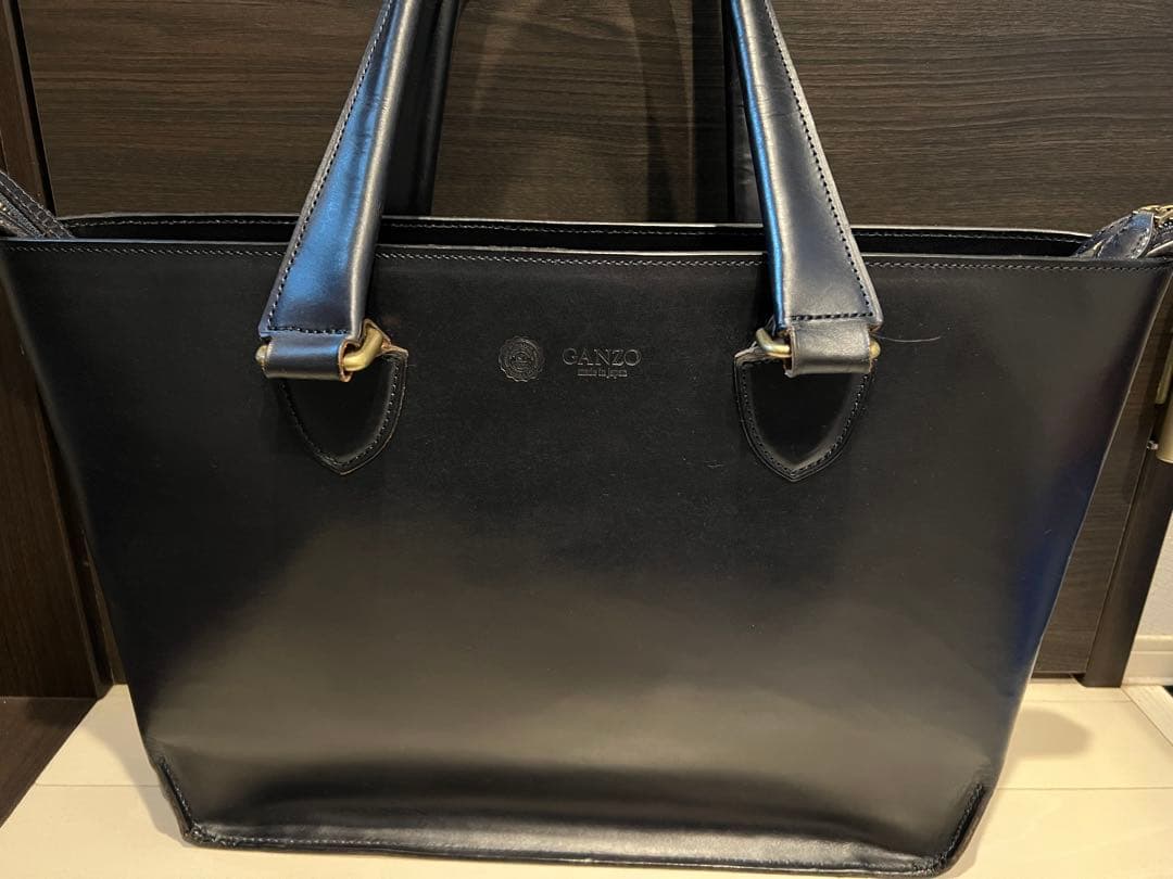 ganzo　ガンゾ　ブライドルレザートート　ネイビー