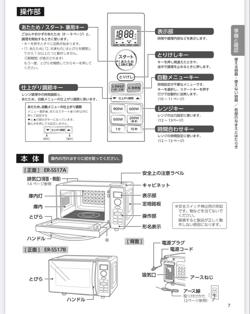 1/29以降発送　TOSHIBA ER-SS17A 単機能電子レンジ