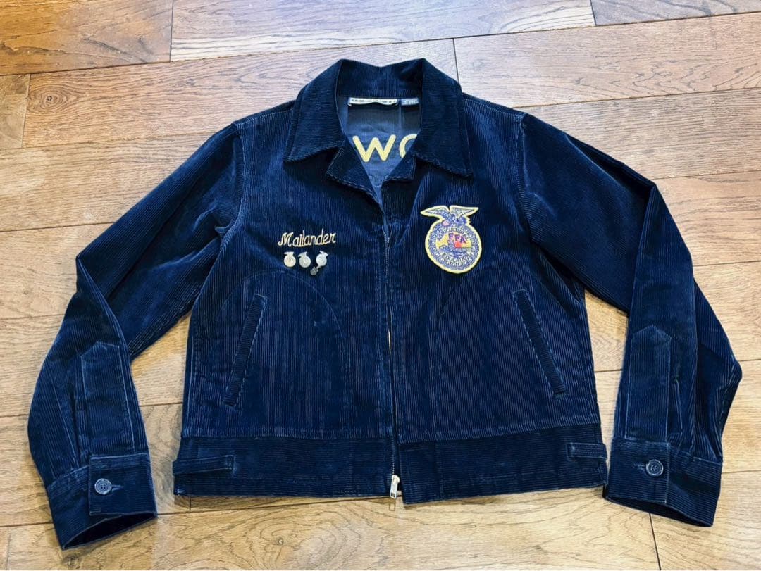 美品ヴィンテージ FFAジャケットコーデュロイジャケットネイビーサイズ34