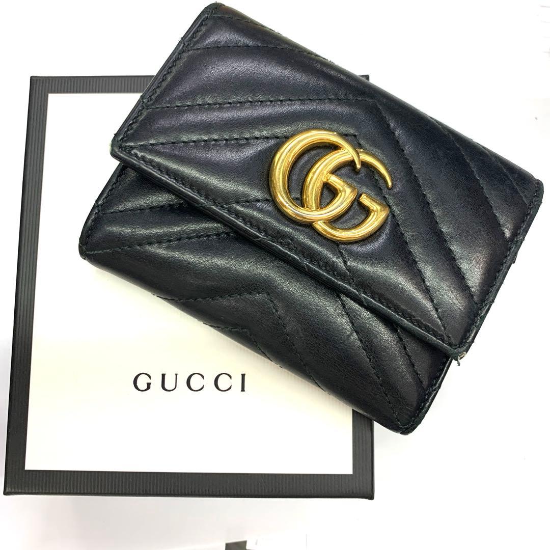 GUCCI GGマーモント　三つ折り財布　474802