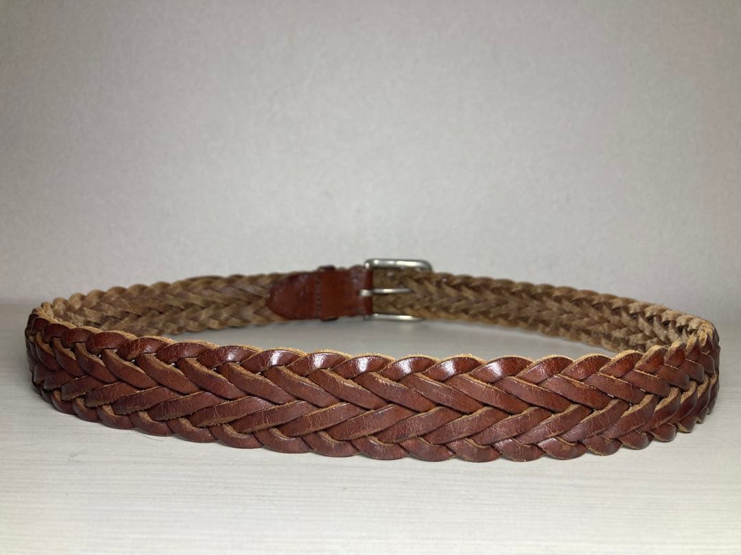 【美品】Whitehouse Cox メッシュレザー メンズベルト ブラウン