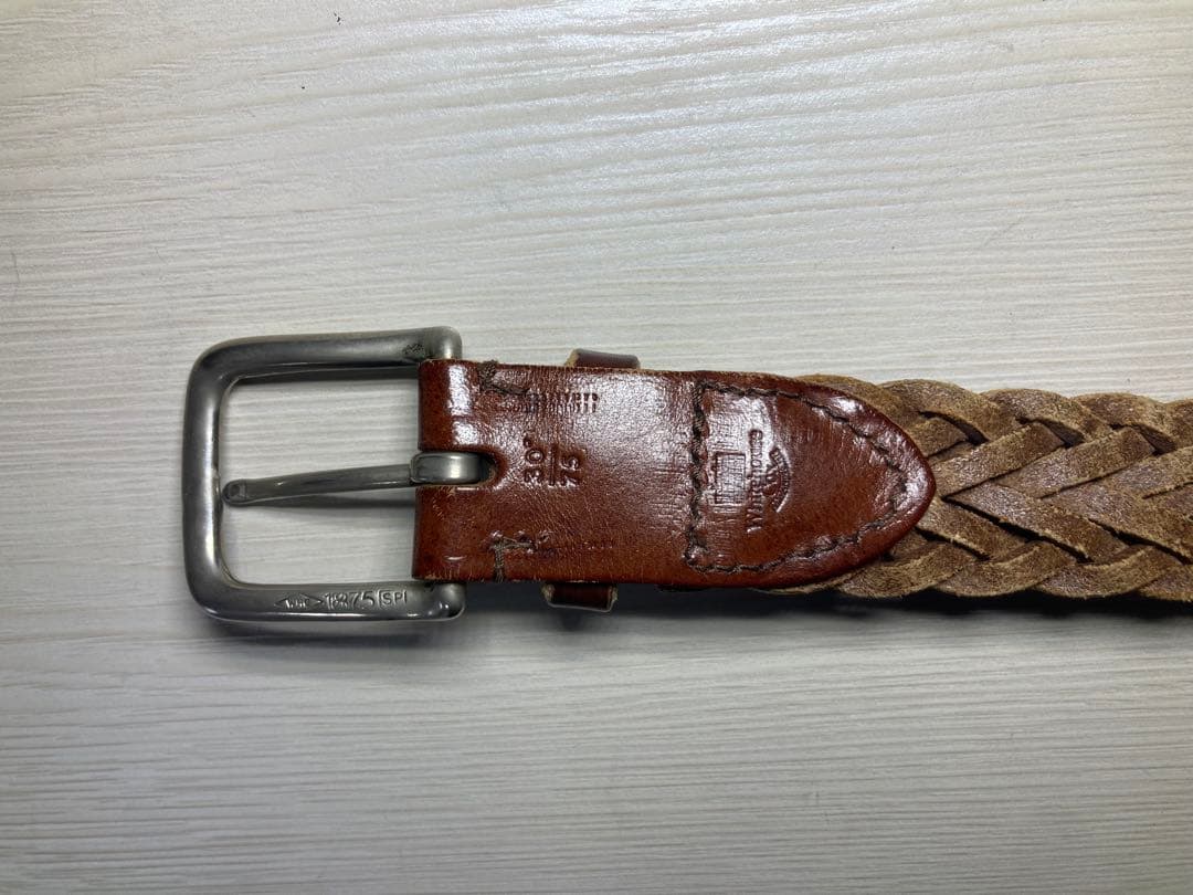 【美品】Whitehouse Cox メッシュレザー メンズベルト ブラウン