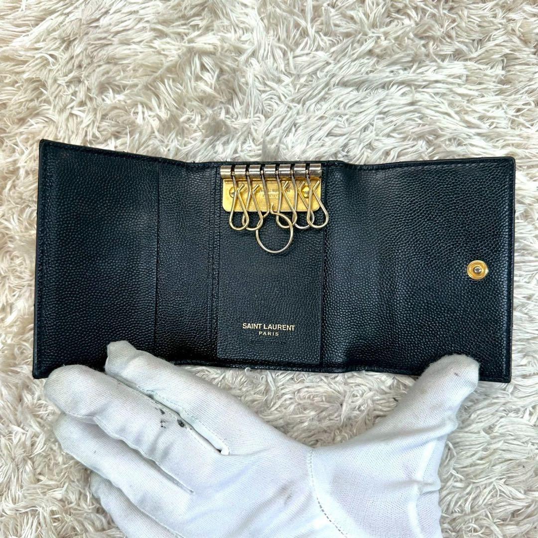 【極美品】サンローラン キーケース 6連 カサンドラ YSL ブラック 黒