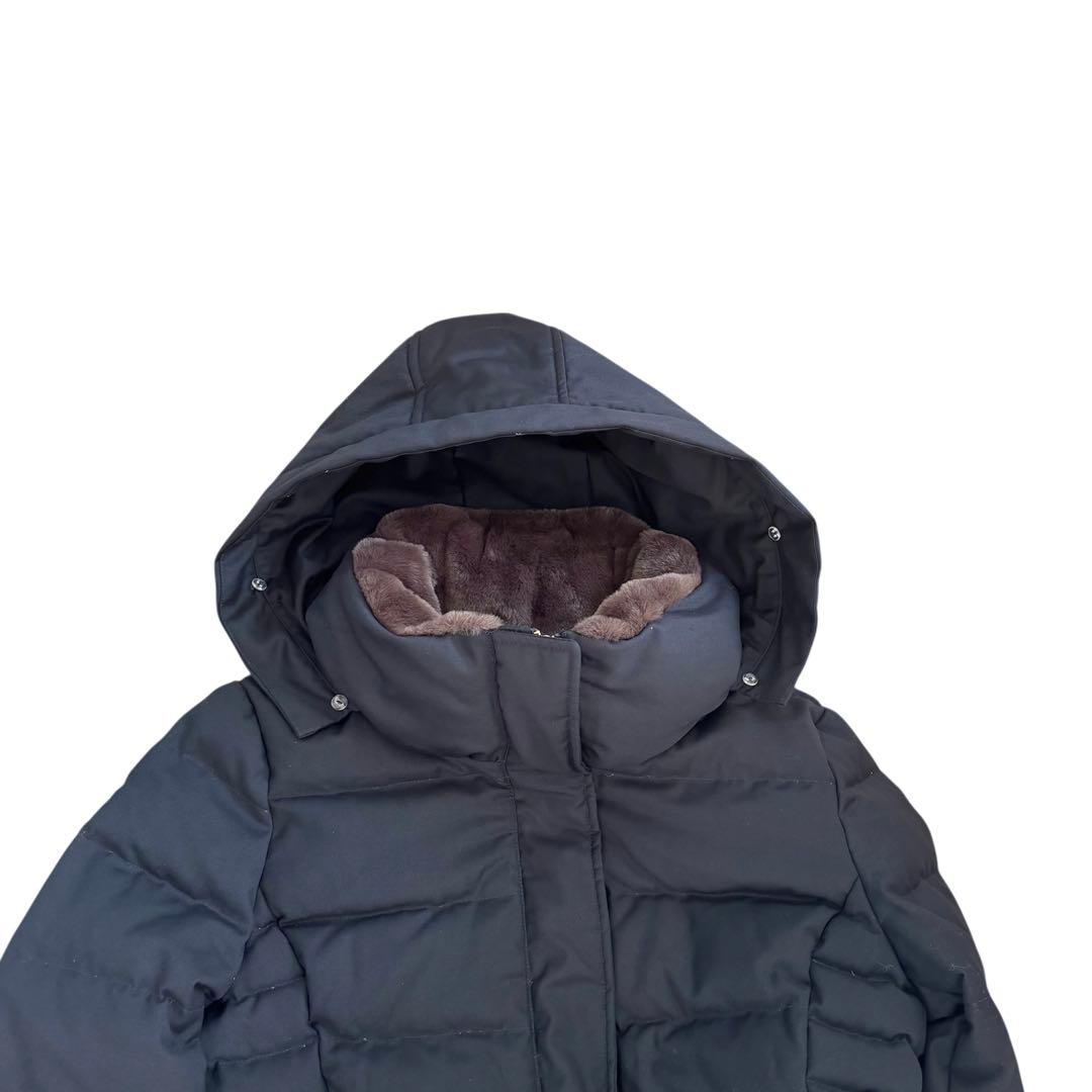 RUIRUE BOUTIQUE ラクーンファーサイドジップスリットダウンコート