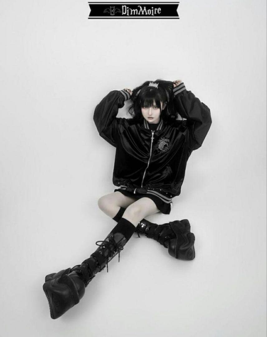 DimMoire Messy Bonesベロアスカジャン Black