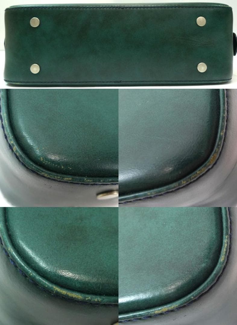 HERGOPOCH　トートバッグ　ワキシングレザー　ミッドナイトグリーン