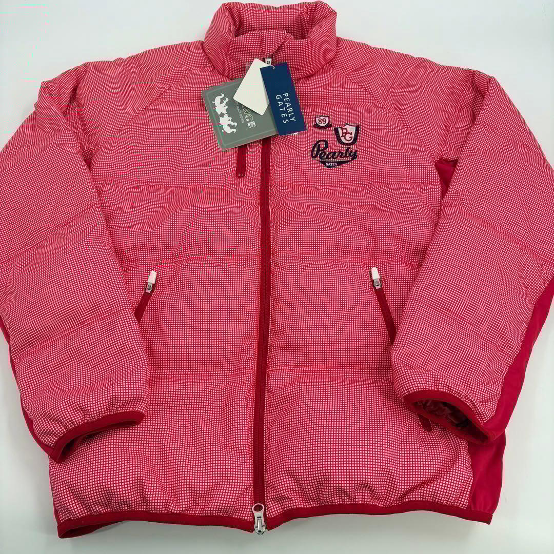 新品未使用　パーリーゲイツ ダウンジャケット 5 L 赤 チェック 805