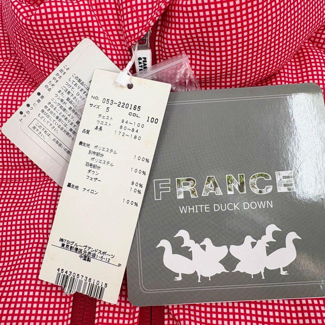 新品未使用　パーリーゲイツ ダウンジャケット 5 L 赤 チェック 805