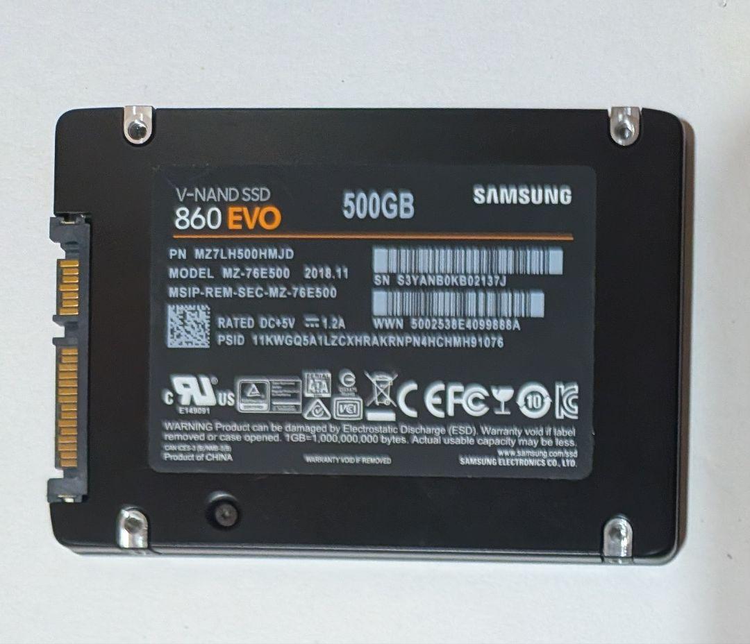 内蔵型SSD Samsung 860 EVO 500GB SSD