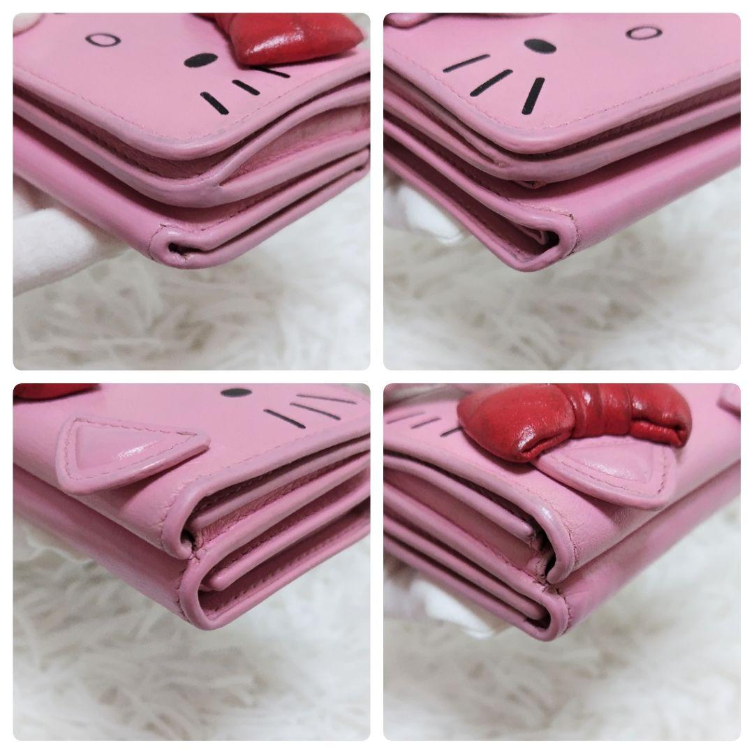 激レア美品✨バレンシアガ◇サンリオキティコラボ三つ折り財布　シルバー金具ピンク