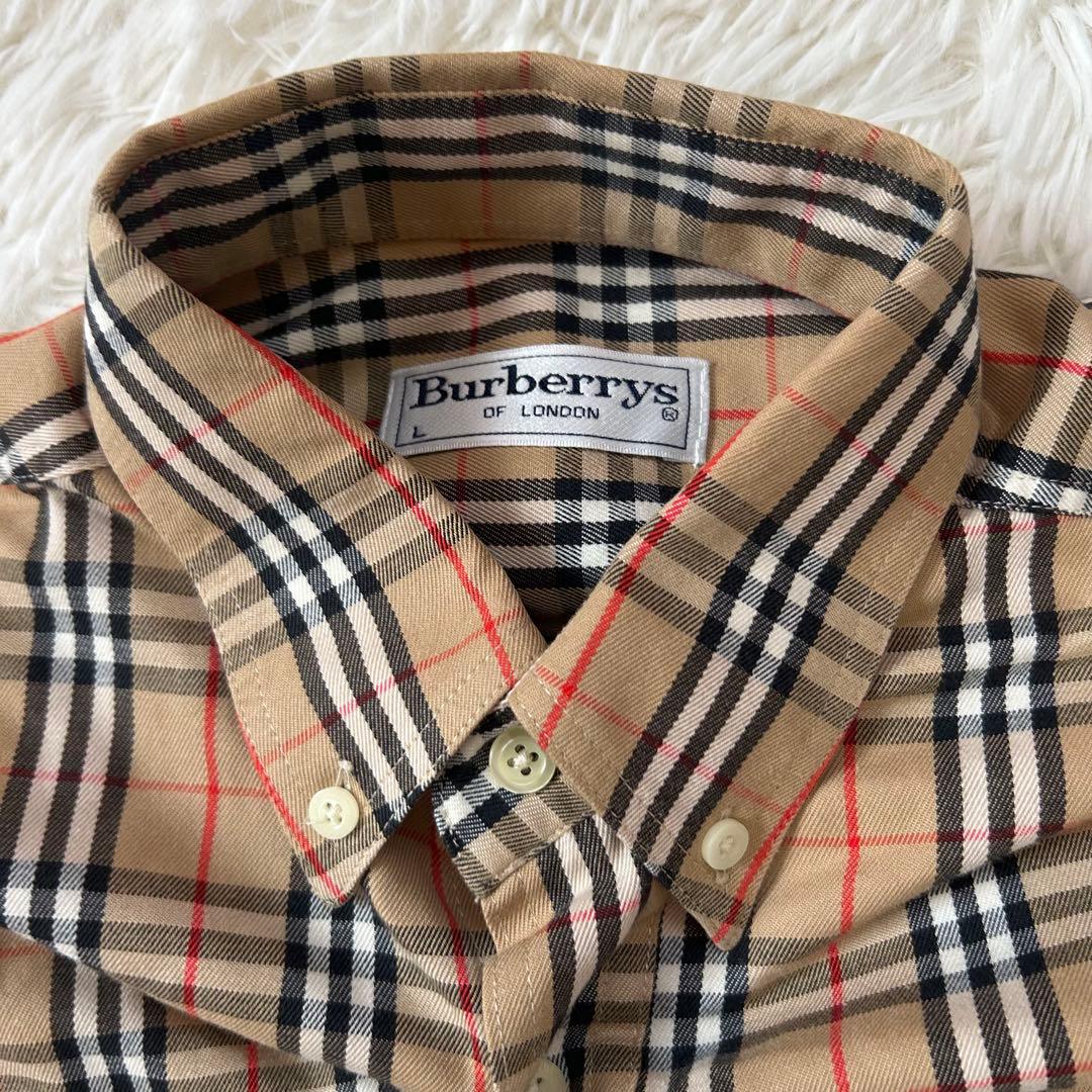 美品✨【Burberrys】バーバリー ノバチェック ホースロゴ 長袖シャツ L