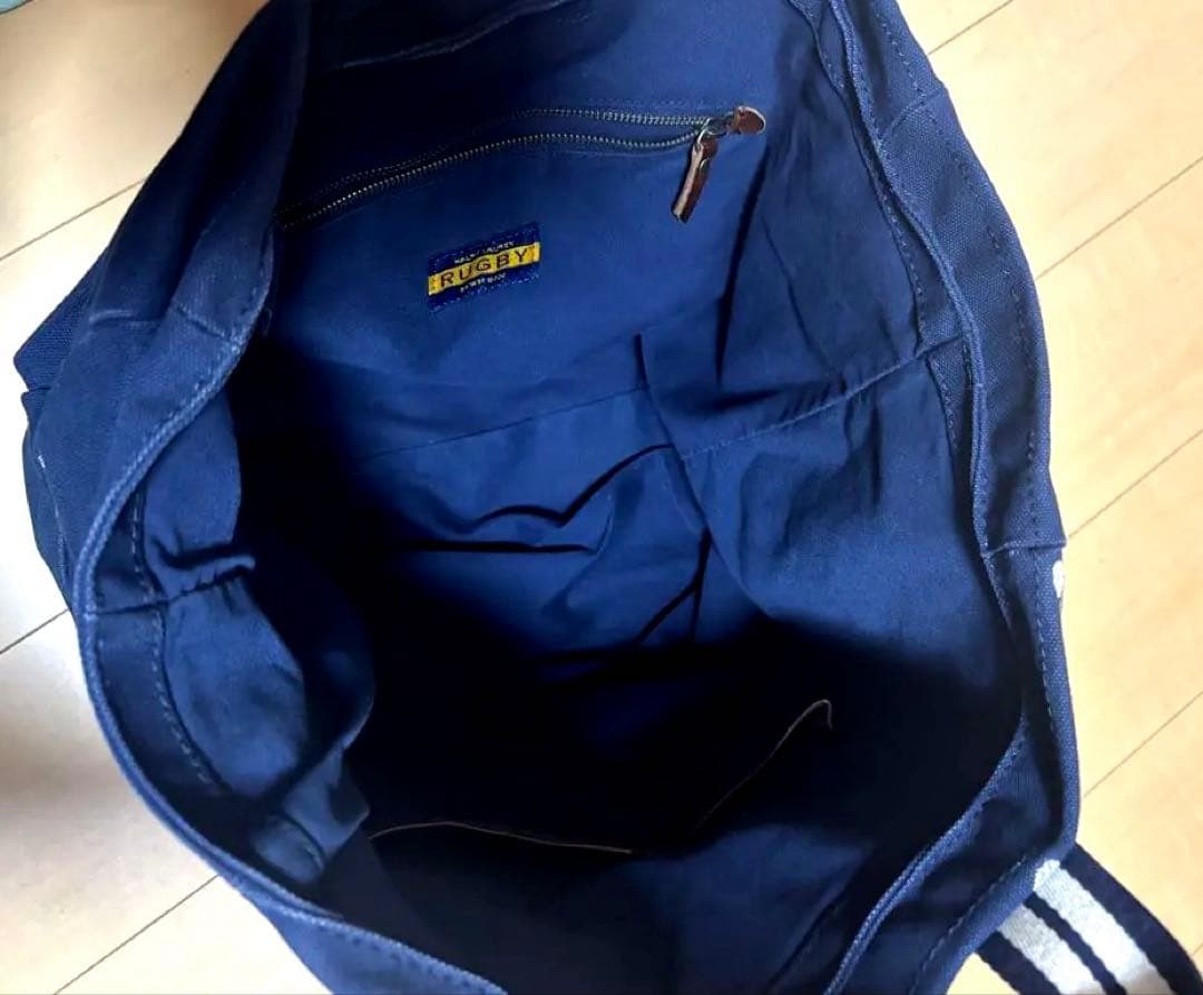 ラルフローレン　ラクビー　スカル刺繍　トートバッグ ネイビー　キムタク使用モデル