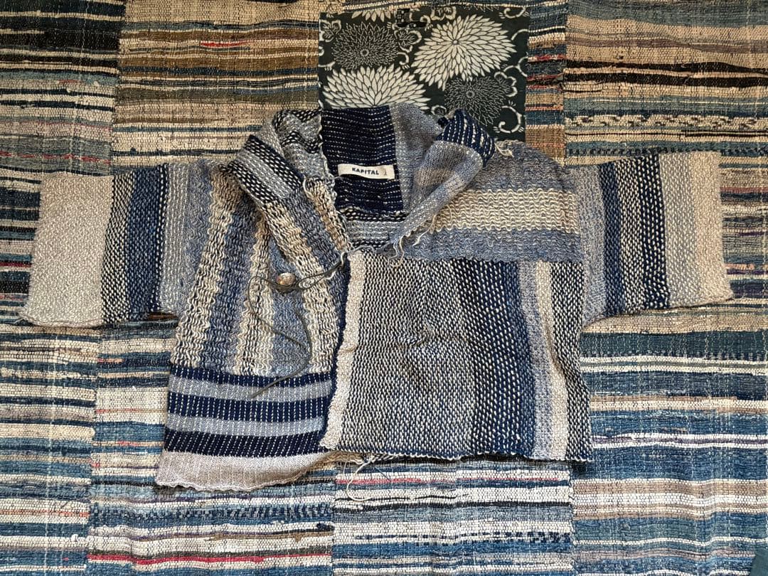 kapital 羽織　朝　刺子　コンチョボタン