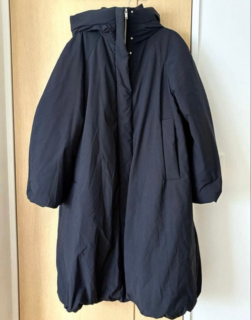 CLANEバルーンフーディロングダウンコート