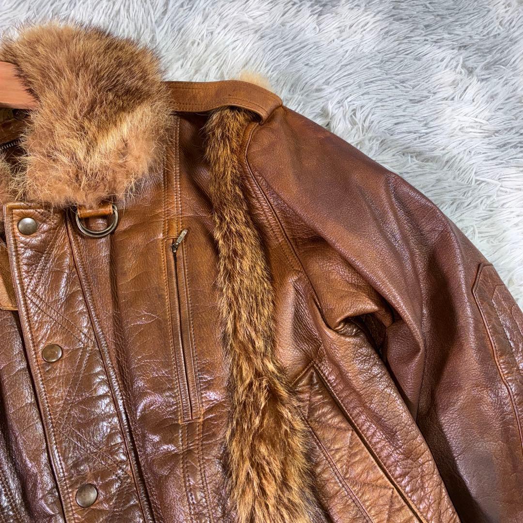 REAL SIMONSy2k カウレザーライダースジャケット ファー 短丈