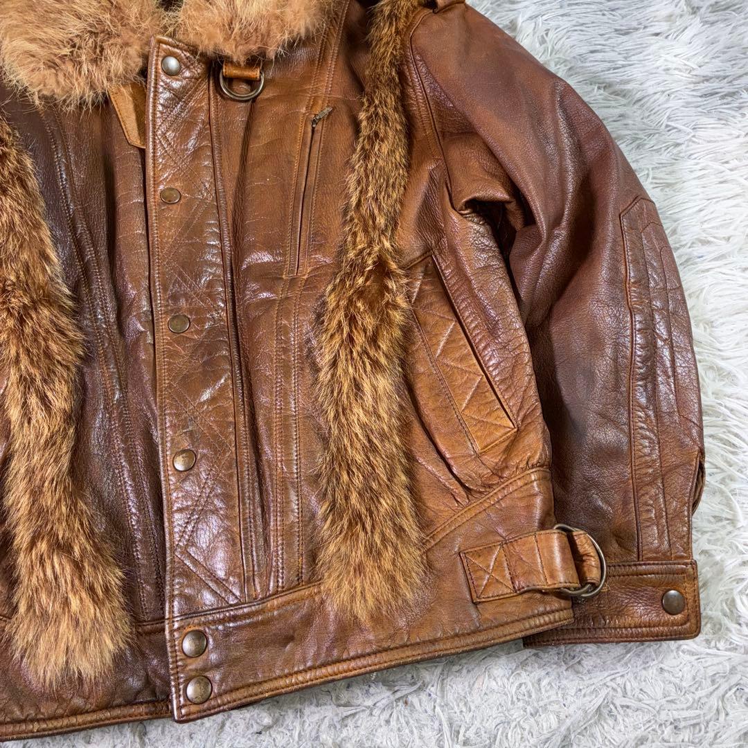 REAL SIMONSy2k カウレザーライダースジャケット ファー 短丈