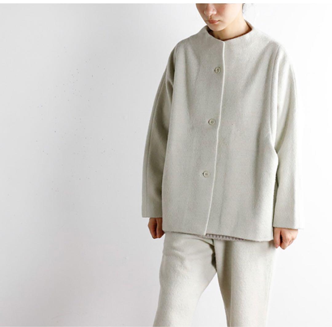 evam eva エヴァム　エヴァ　プレスウール　ショートコート