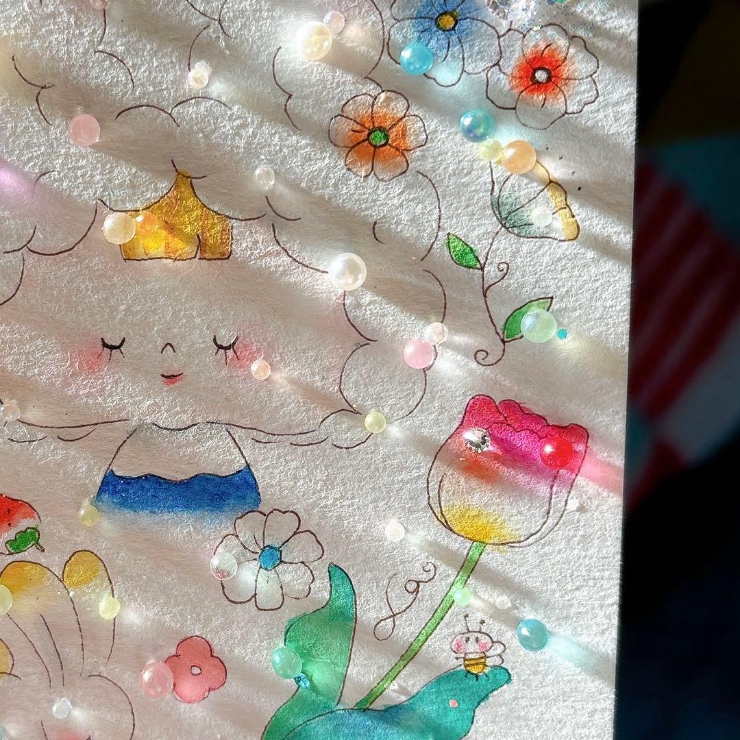 イラスト　グラスアート　水彩画　原画