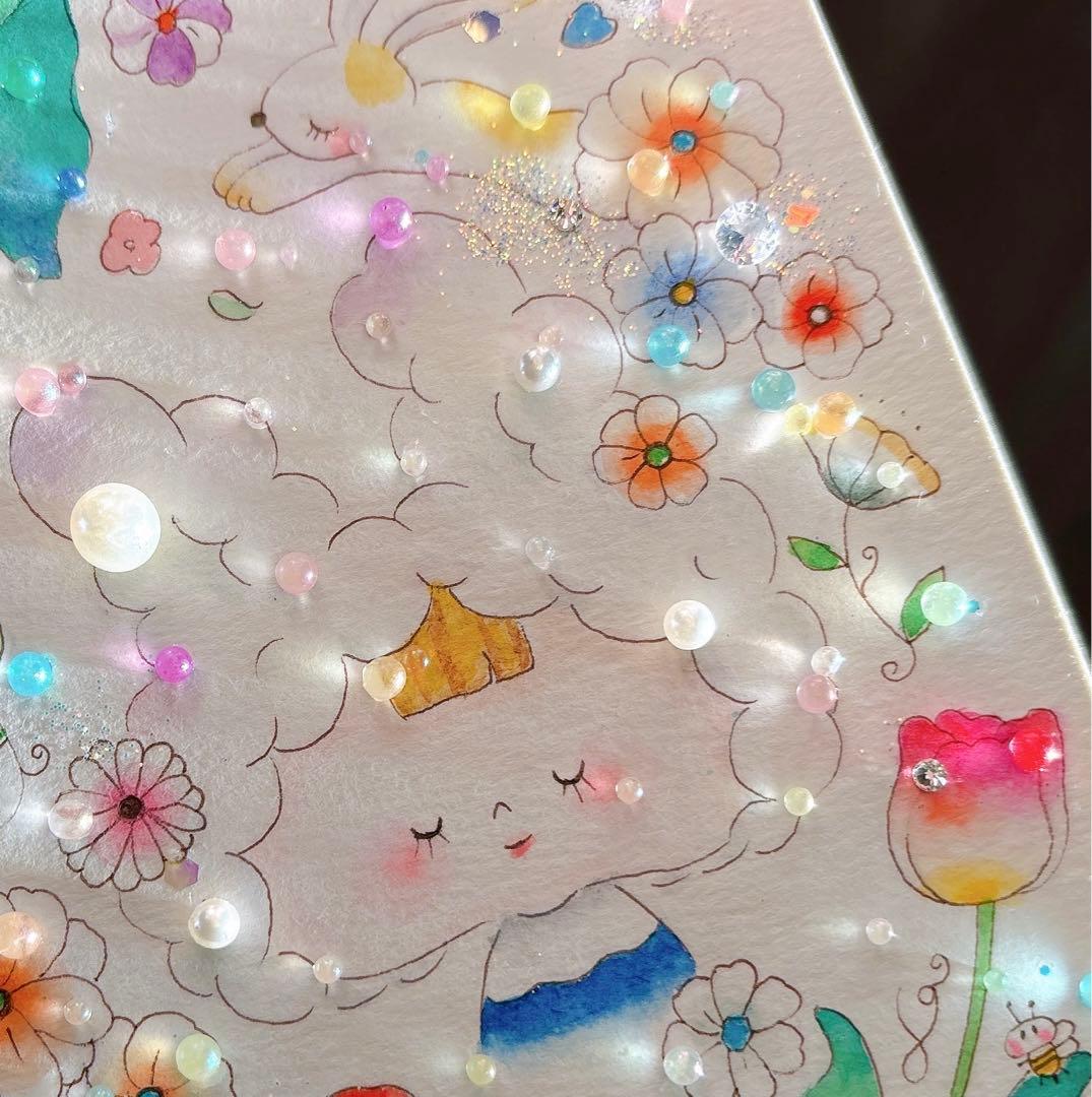 イラスト　グラスアート　水彩画　原画