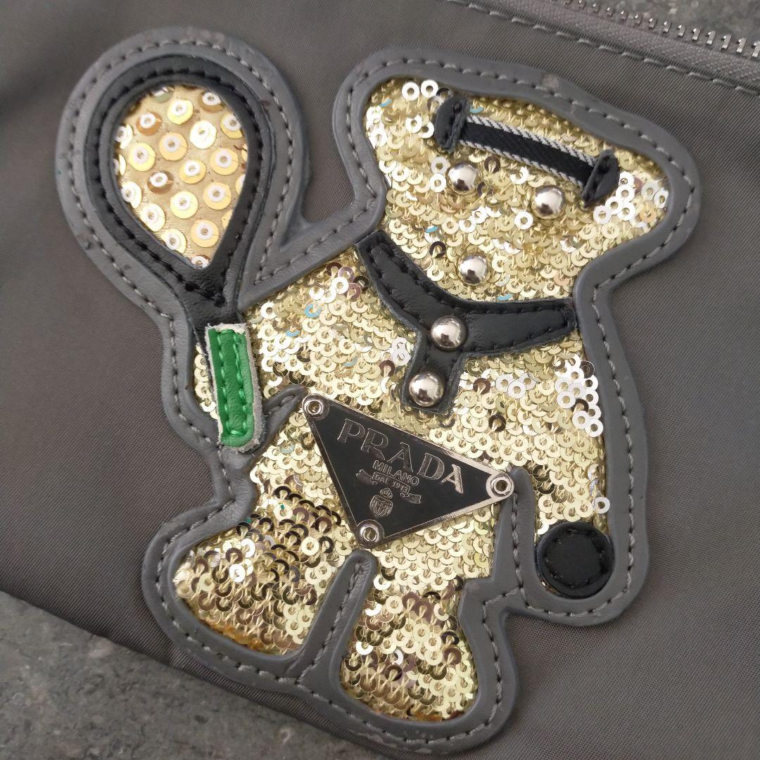 PRADA　プラダ　ポーチ　くま　スパンコール　刺繍　レア