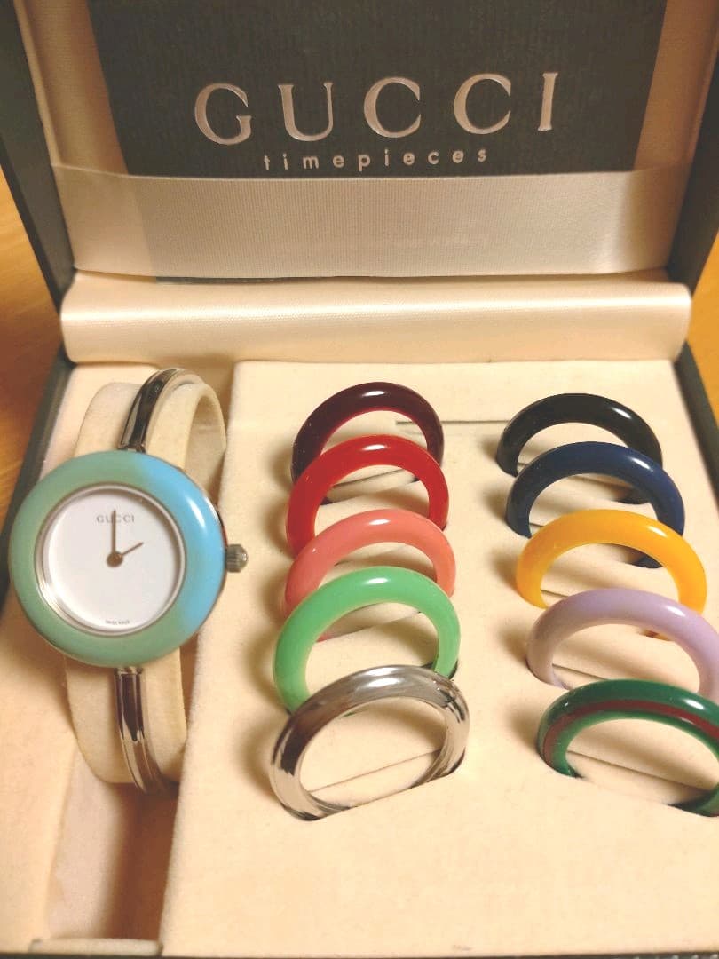 時計　GUCCI　グッチ　バングル　シルバー　交換ベゼル　10本