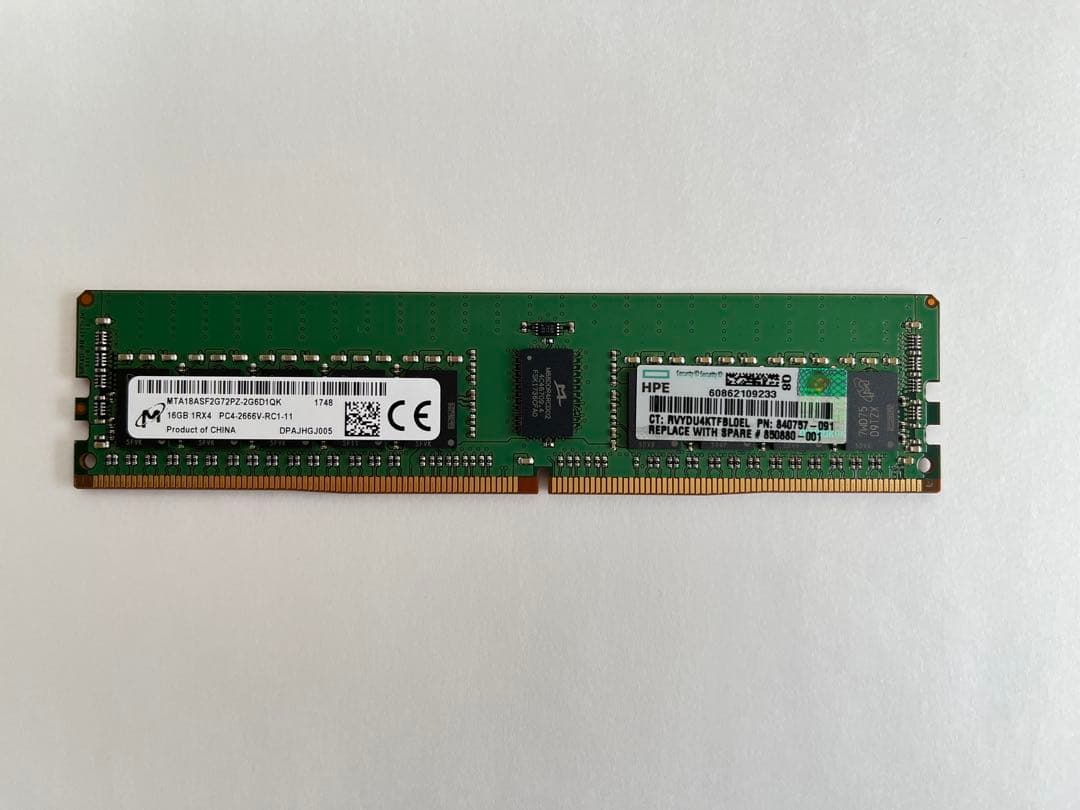 サーバー用メモリ 16GB PC4-2666V-RC1-11 4枚組