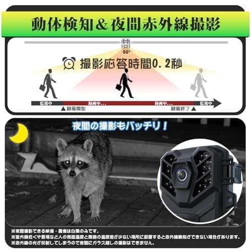 防犯カメラ WIFI対応 トレイルカメラ 小型 3200万画素 1080PフルA