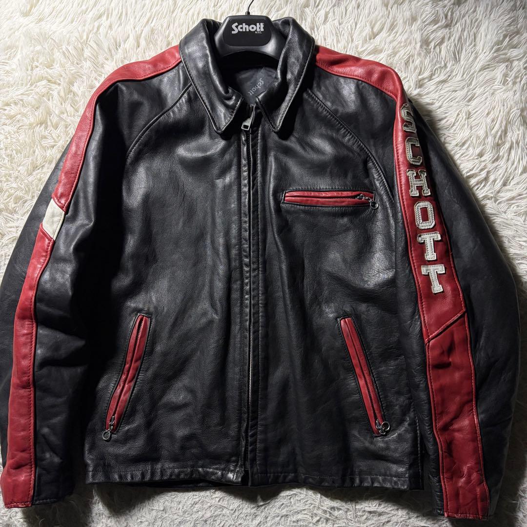 【米国製】schott トラッカージャケット　441 ブラック　40