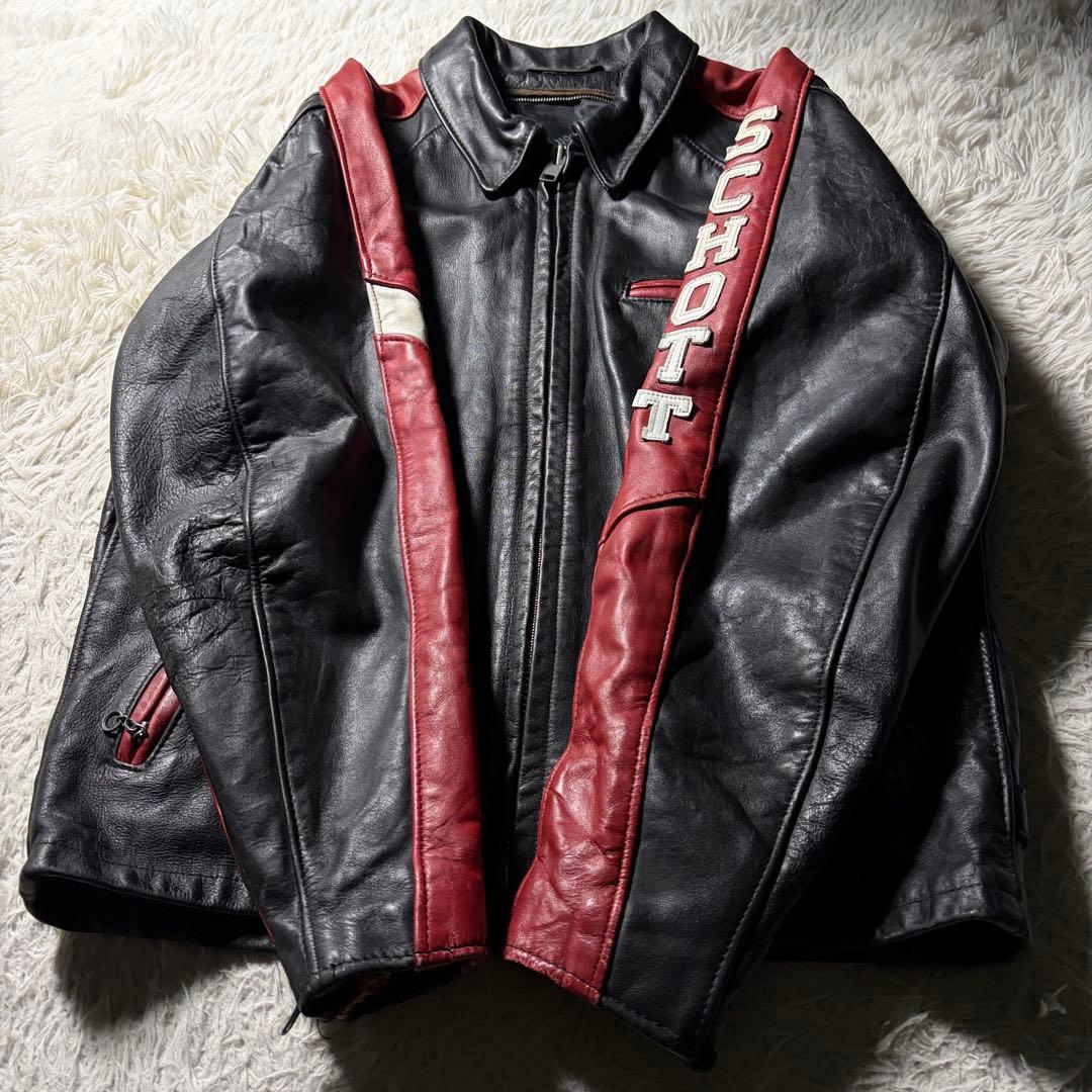 【米国製】schott トラッカージャケット　441 ブラック　40