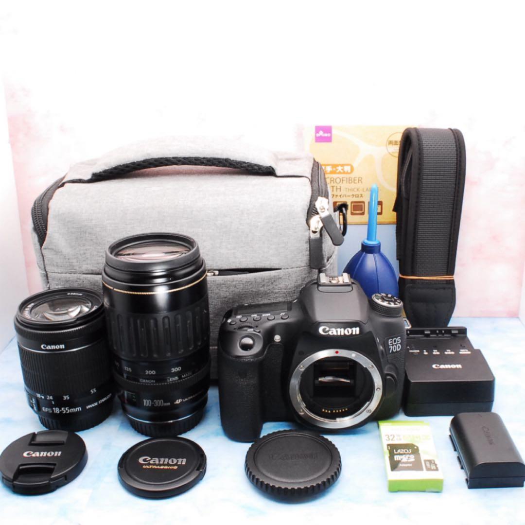 ☆Canon EOS 70D☆スマホ転送☆一眼レフカメラ☆バッグ付☆Wレンズ