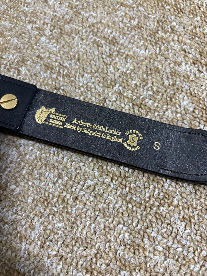 未使用　ブリティッシュグリーン　ブライドルレザー　イギリス製　メッシュベルト85